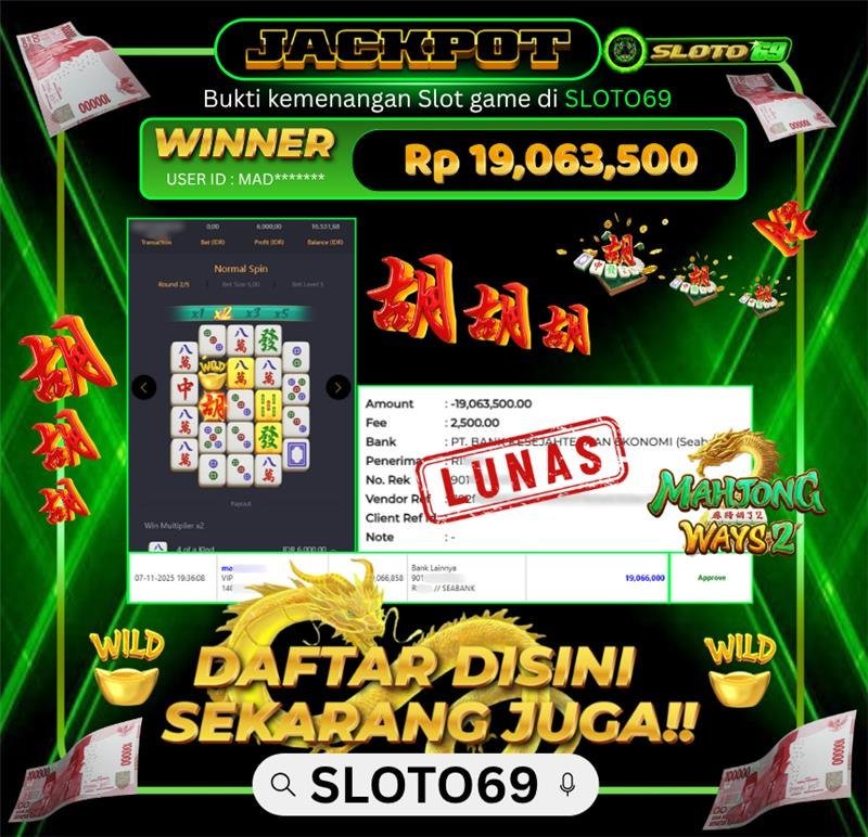 SLOTO69 WD Rp 19.063.500 - Jackpot Besar