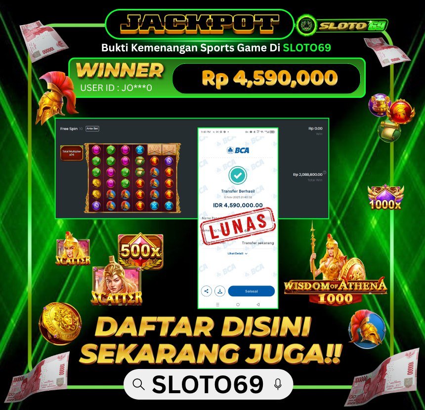SLOTO69 WD Rp 4.590.000 - Garansi 100%